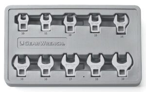 GEARWRENCH Wrench Set Crowfoot Non-Ratcheting 3/8In Drive Tray MET 10Pc