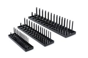 GEARWRENCH 3 Pc. 1/4In  3/8In & 1/2In Drive Black SAE Socket Storage Tray Set
