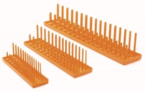 GEARWRENCH 3 Pc. 1/4In  3/8In & 1/2In Drive Orange Metric Socket Storage Tray Set