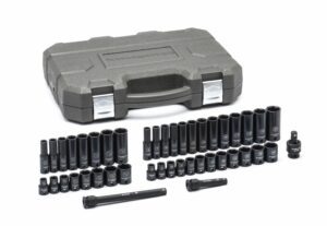 GEARWRENCH 44 Pc. 3/8In Drive 6 Point Standard & Deep Impact SAE/Metric Socket Set