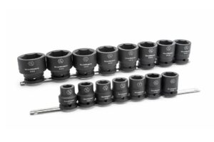 GEARWRENCH 15 Pc. 3/4 Drive 6 Point Standard Impact SAE Socket Set