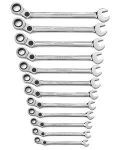 GEARWRENCH Wrench Set Combination Ratcheting Indexing Rack MET 12Pc