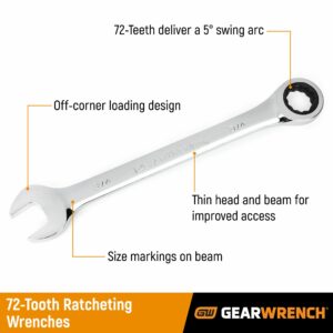 GEARWRENCH Wrench Combination Ratcheting SAE 3/4
