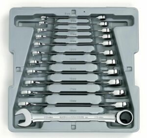 GEARWRENCH Wrench Set Combination Ratcheting Tray MET 12Pc
