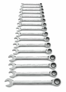 GEARWRENCH Wrench Set Combination Ratcheting Rack MET 16Pc