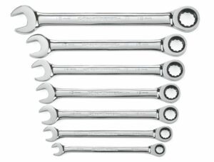 GEARWRENCH Wrench Set Combination Ratcheting Tray MET 7Pc