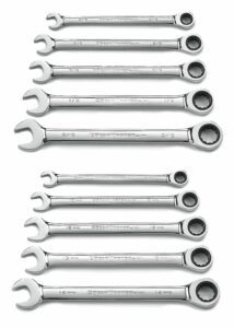 GEARWRENCH Wrench Set Combination Ratcheting Tray MET/SAE 10Pc
