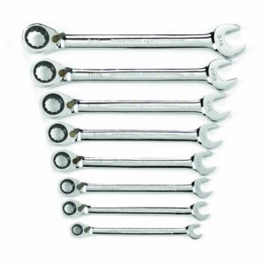 GEARWRENCH Wrench Set Combination Ratcheting Reversible Tray SAE 8Pc