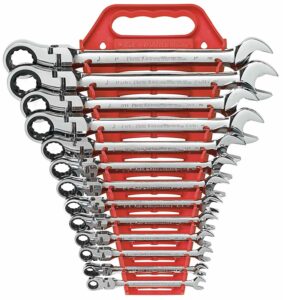 GEARWRENCH 13 Pc. 12 Point Flex Head Ratcheting Combination SAE Wrench Set